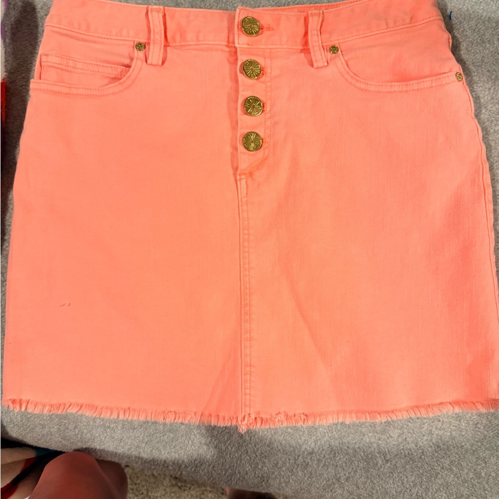 Lilly Pulitzer Vibrant Coral Mini Skirt